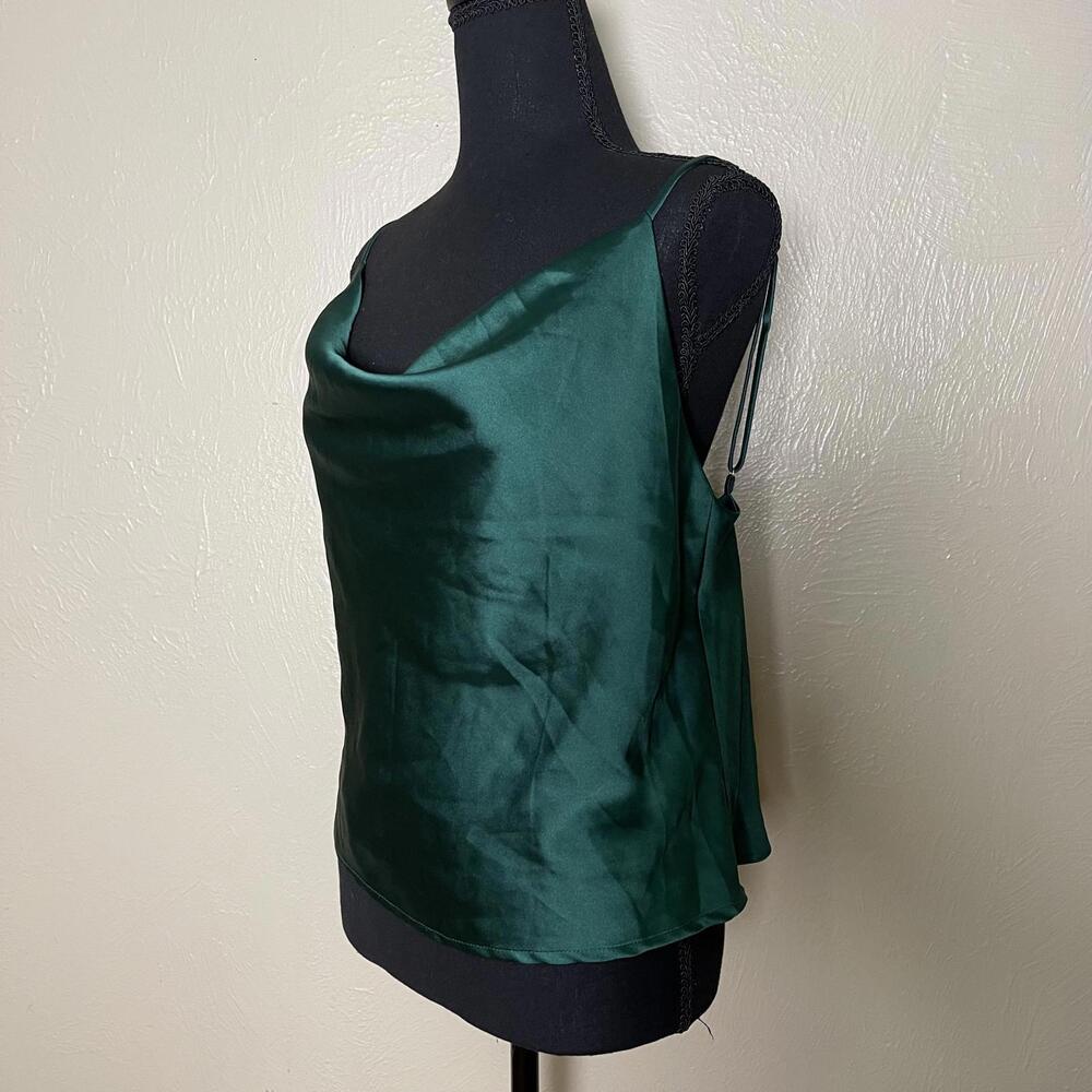 Polly Green Satin Camisole Top - Size US 6 (EU 38)